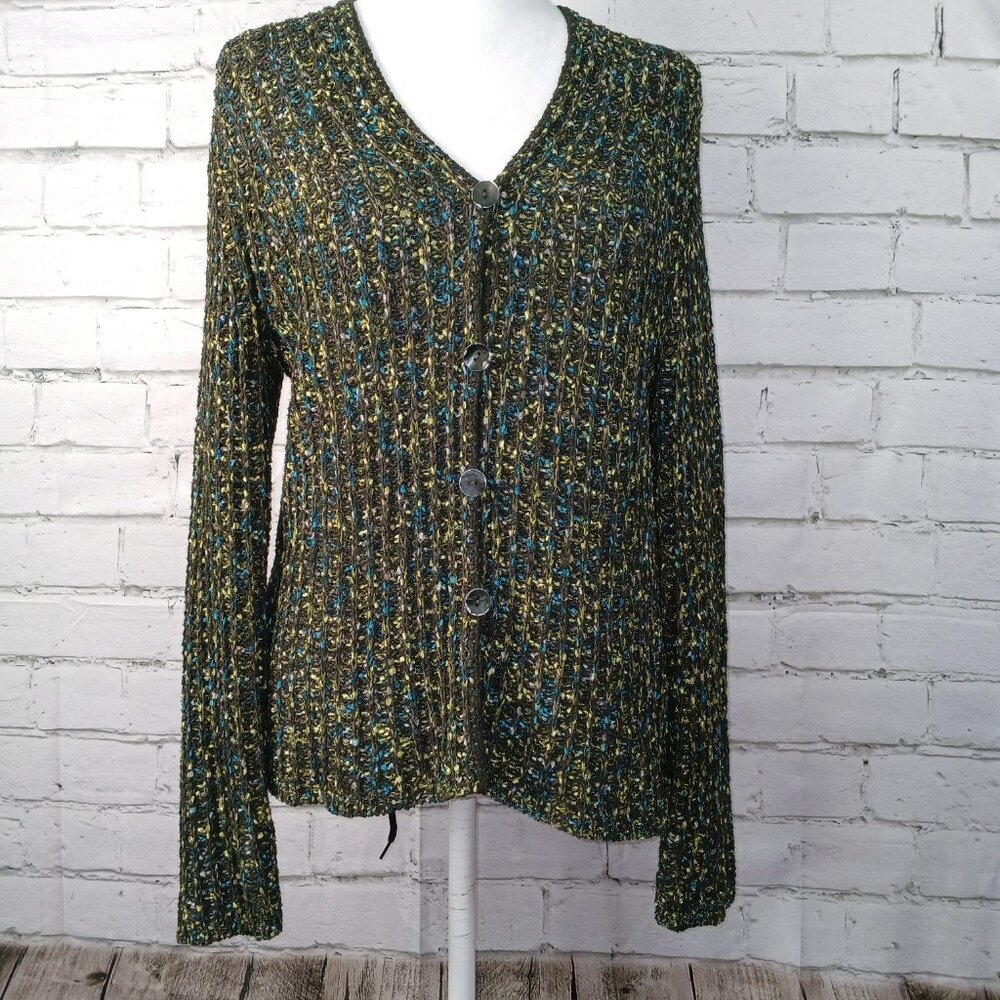 Sigrid Olsen Button Front Cardigan Multi Colored … - image 1